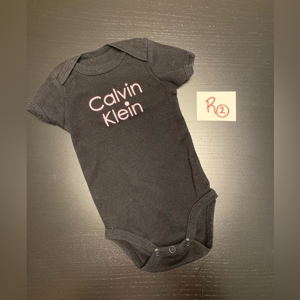 ⭐️5/$10.00⭐️ Calvin Klein Black and Pink 0-3m Baby Onesie